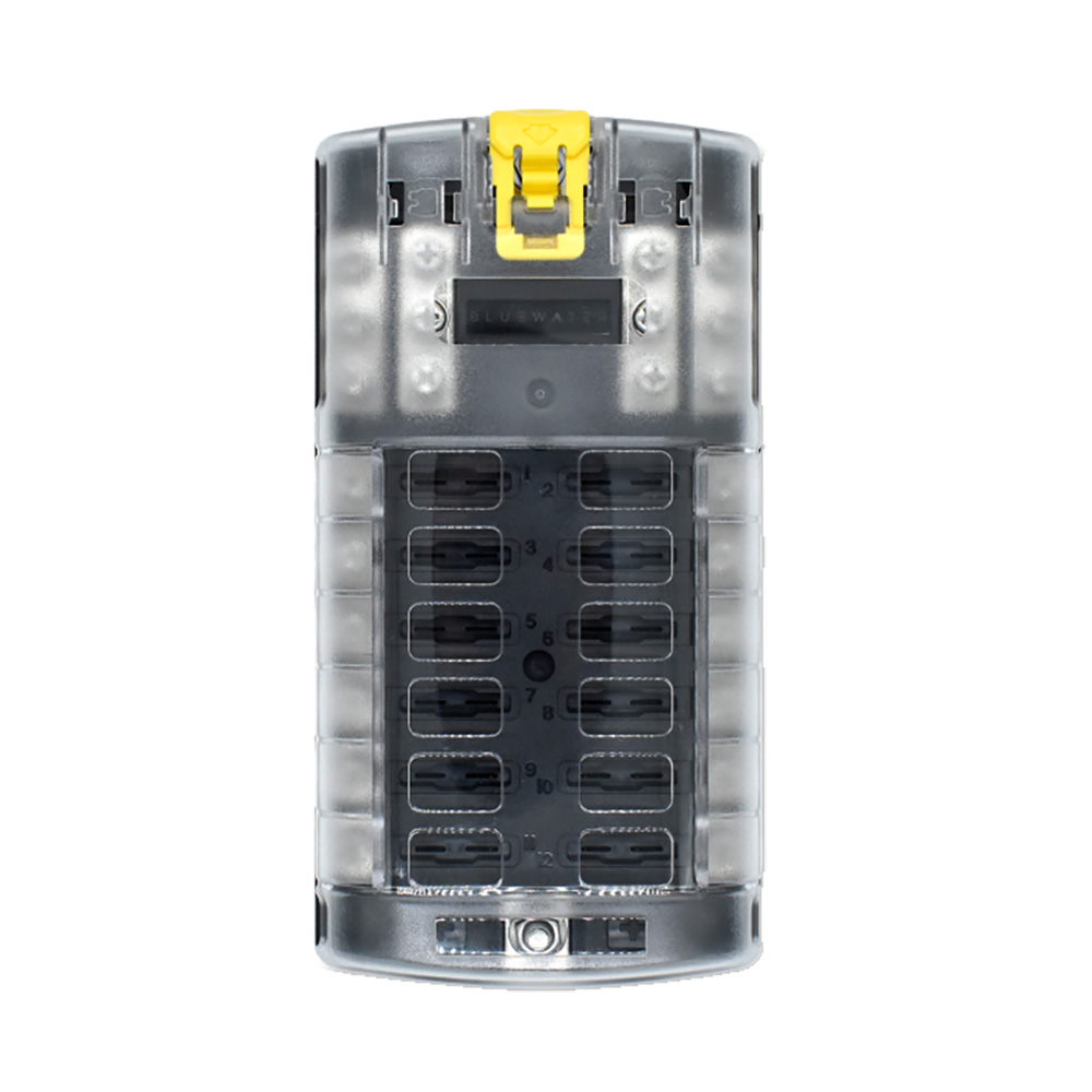 Bluewater 12 Position Fuse Block ATC w/Yellow Slide