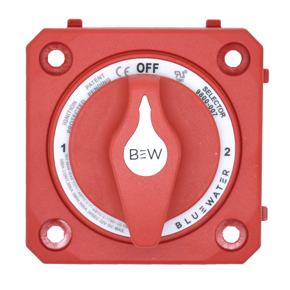 Bluewater Off/1/2/Both Battery Switch - Panel Mount - Red