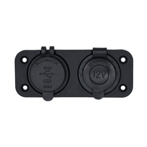 Bluewater Dual USB/USB-C 12V Combo Receptacle w/Plate