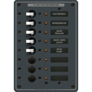 Blue Sea 8023 DC 8 Position Circuit Breaker - White Switches