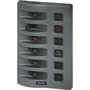 Blue Sea 4306 WeatherDeck Water Resistant Fuse Panel - 6 Position - Grey