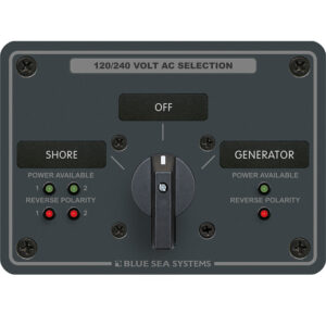 Blue Sea 8386 AC Rotary Switch Panel 30 Ampere 2 Positon + OFF, 4 Pole