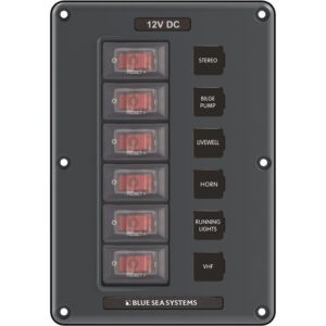 Blue Sea 4322 Circuit Breaker Switch Panel 6 Position - Gray