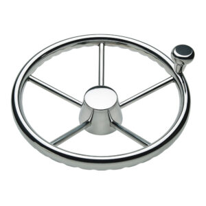 Schmitt Marine 170 Finger Grip Destroyer 5-Spoke 13.5" Stainless Steel Cap 3/4" Tapered Shaft w/Knob